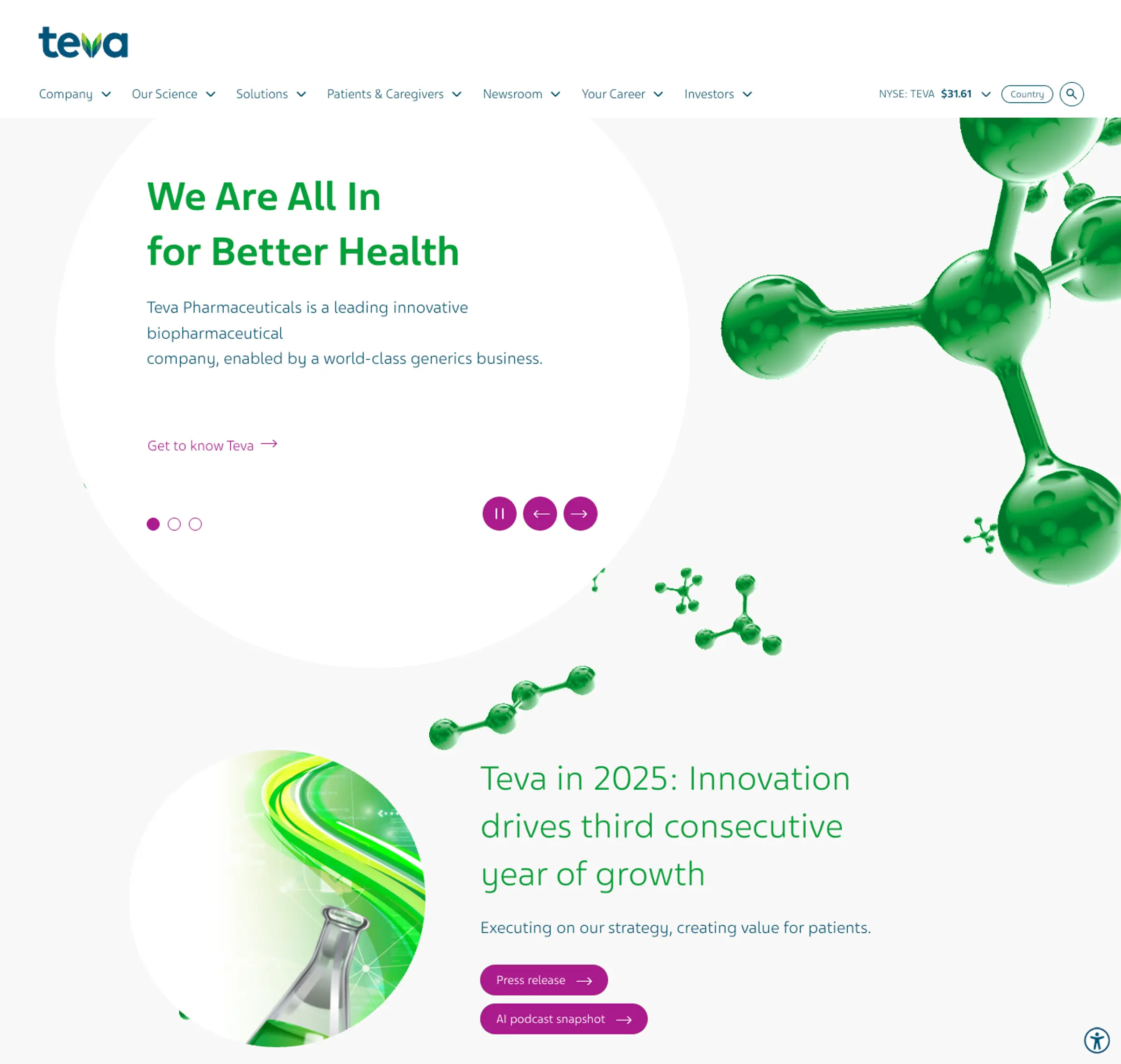Teva homepage